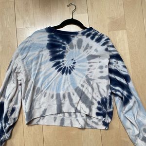 Blue Tie Dye cropped long sleeve